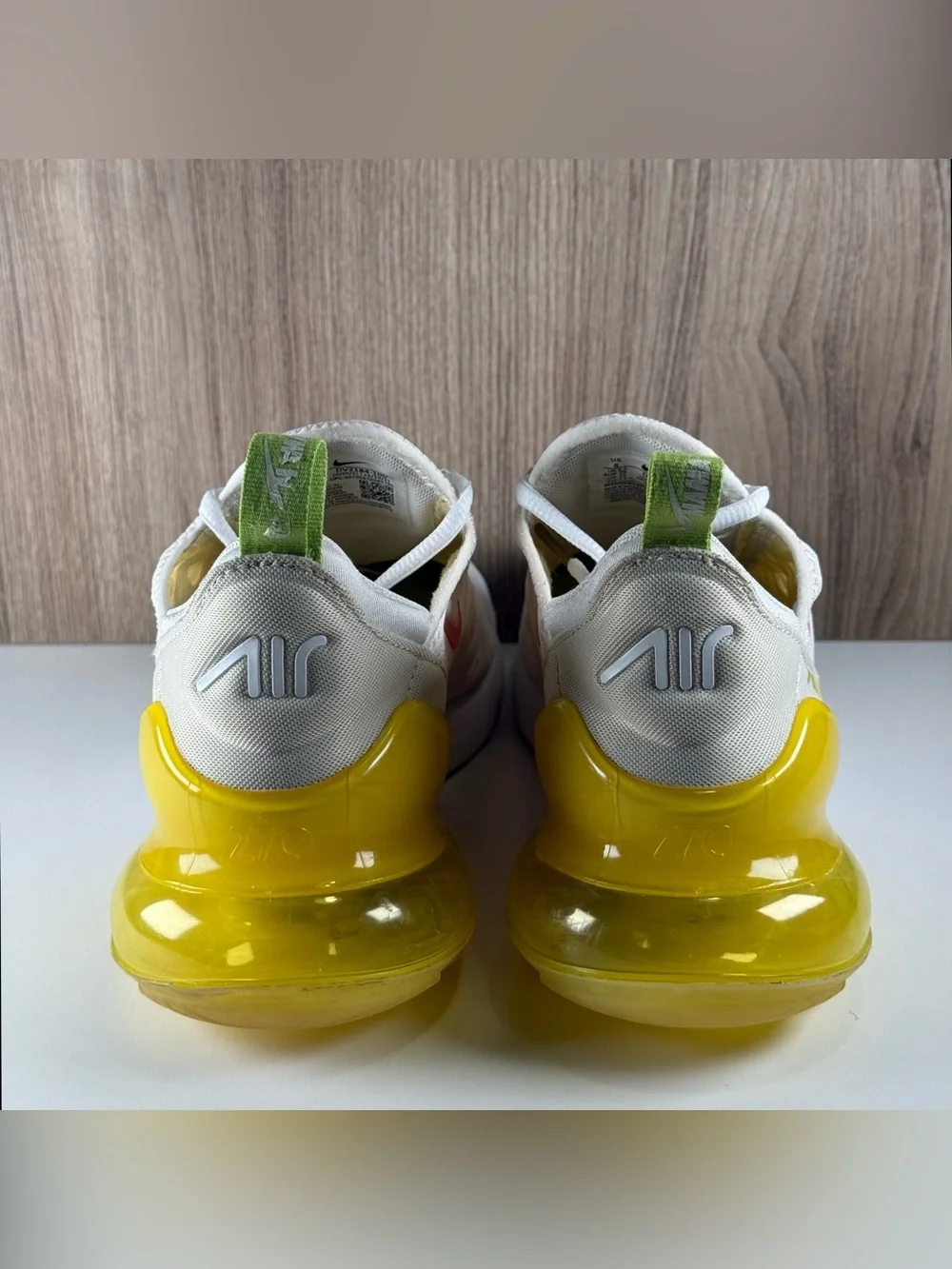 Nike Air Max 270 White Yellow Strike Shoes DV2184-100 Women’s Size 8